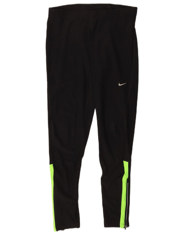 Nike Dame Dri Fit Leggings XL Sort Colourblock Sports