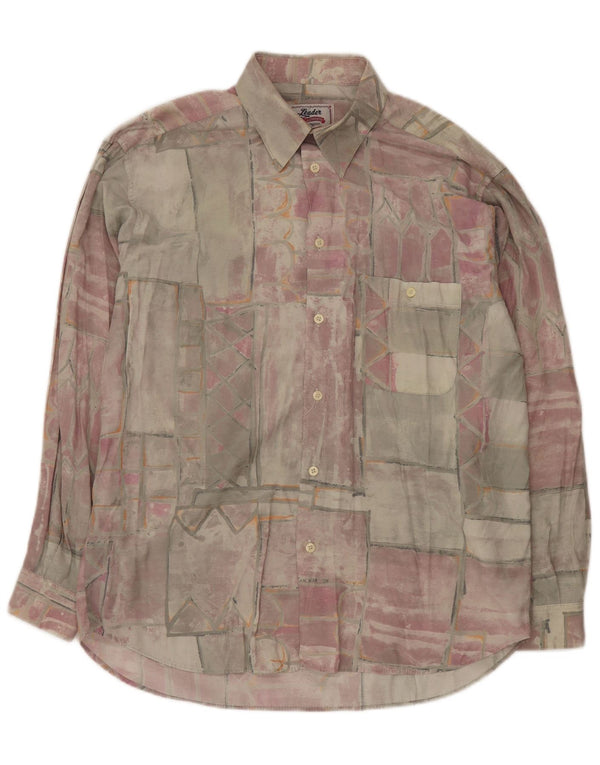 Leader Herreskjorte Stor flerfarvet Patchwork Viscose