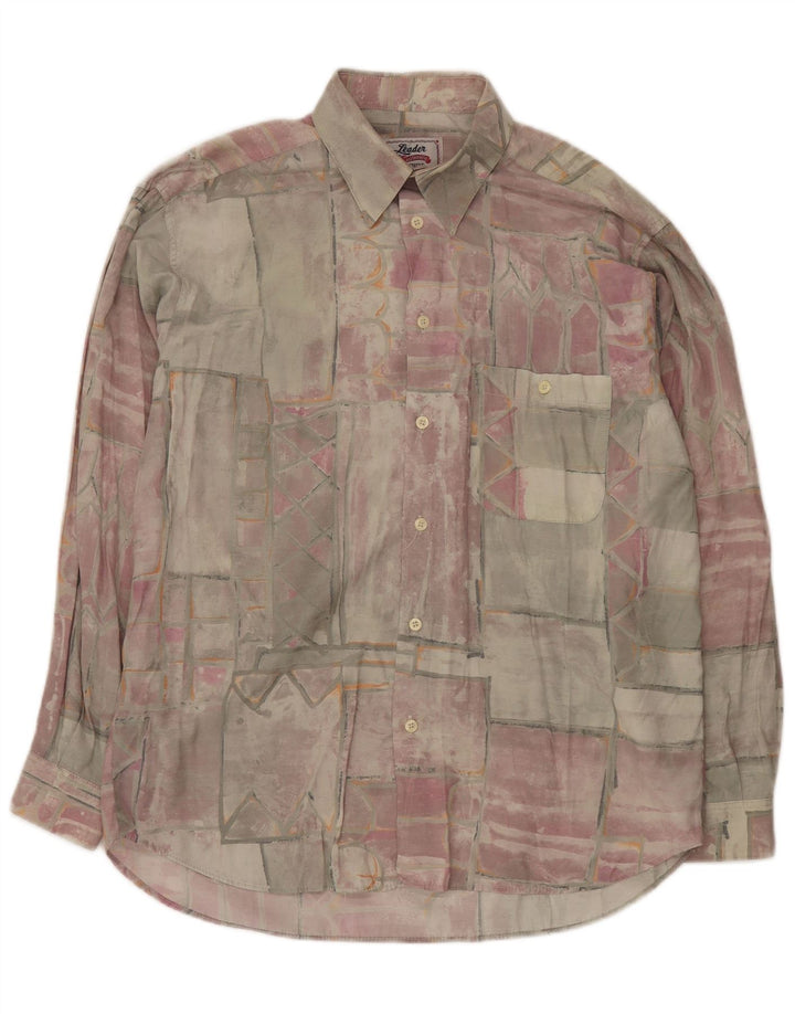 Leader Herreskjorte Stor flerfarvet Patchwork Viscose