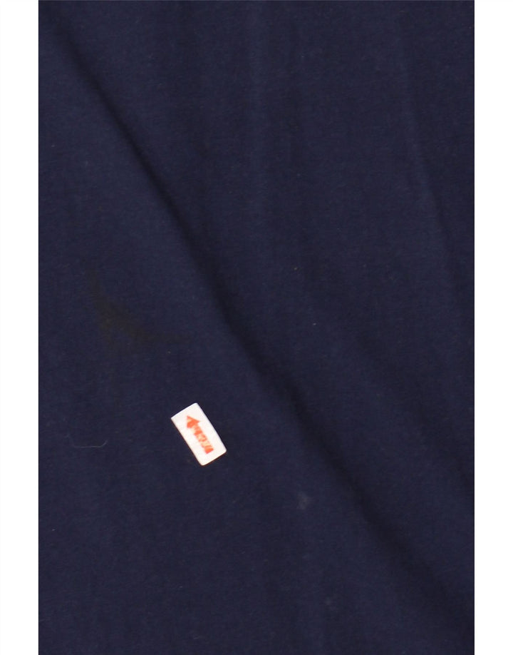 FILA Herre grafisk T-shirt Top Medium Marineblå Bomuld