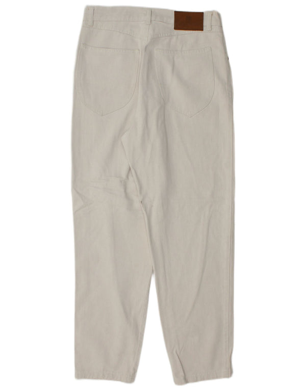 Giesswein Kvinder Højtaljede tilspidsede Jeans UK 16 Large W30 L30 Hvid Bomuld