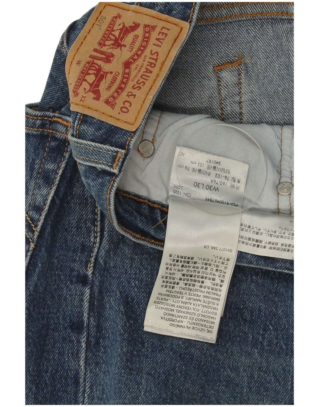 Levi's Herre 501 Straight Jeans W30 L30 Blå Bomuld