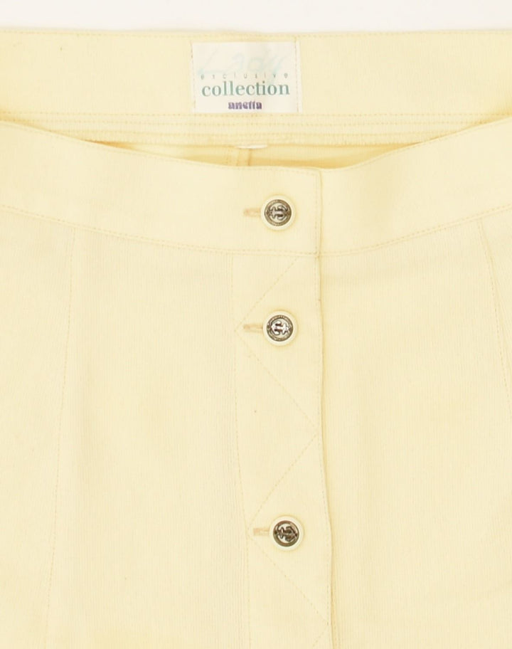 VINTAGE Womens Mini A-Line Skirt W28 Medium Yellow Viscose | Vintage Vintage | Thrift | Second-Hand Vintage | Used Clothing | Messina Hembry 