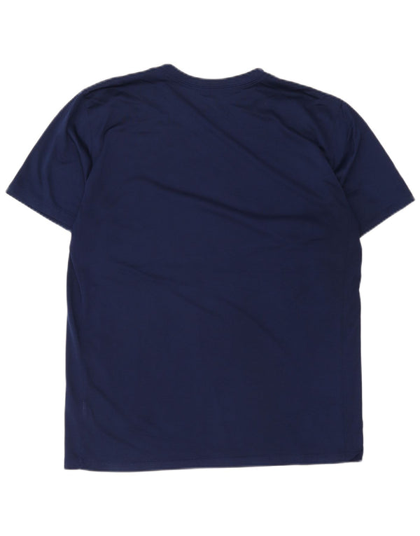 Nike Herre Dri Fit Grafisk T-Shirt Top Stor Marineblå