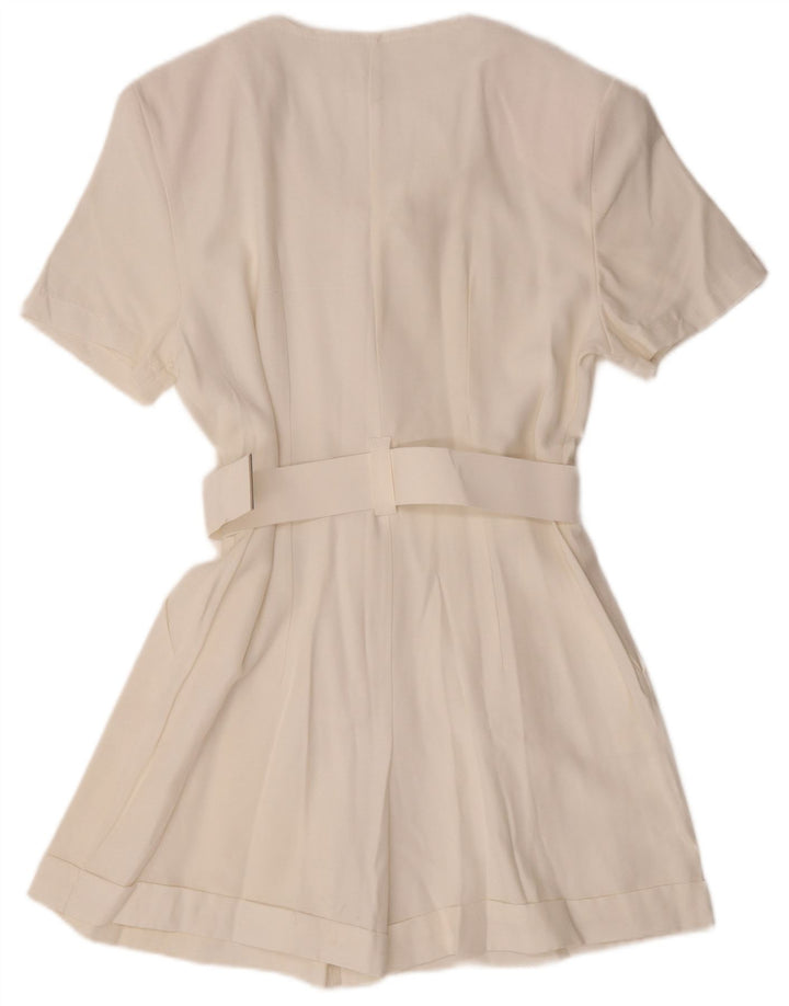Vintage Dame Playsuit UK 12 Medium White Viscose