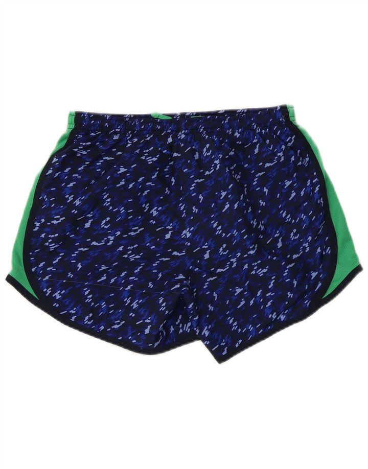 NIKE Dri Fit sportsshorts til kvinder UK 18 XL Marineblå Colourblock Polyester