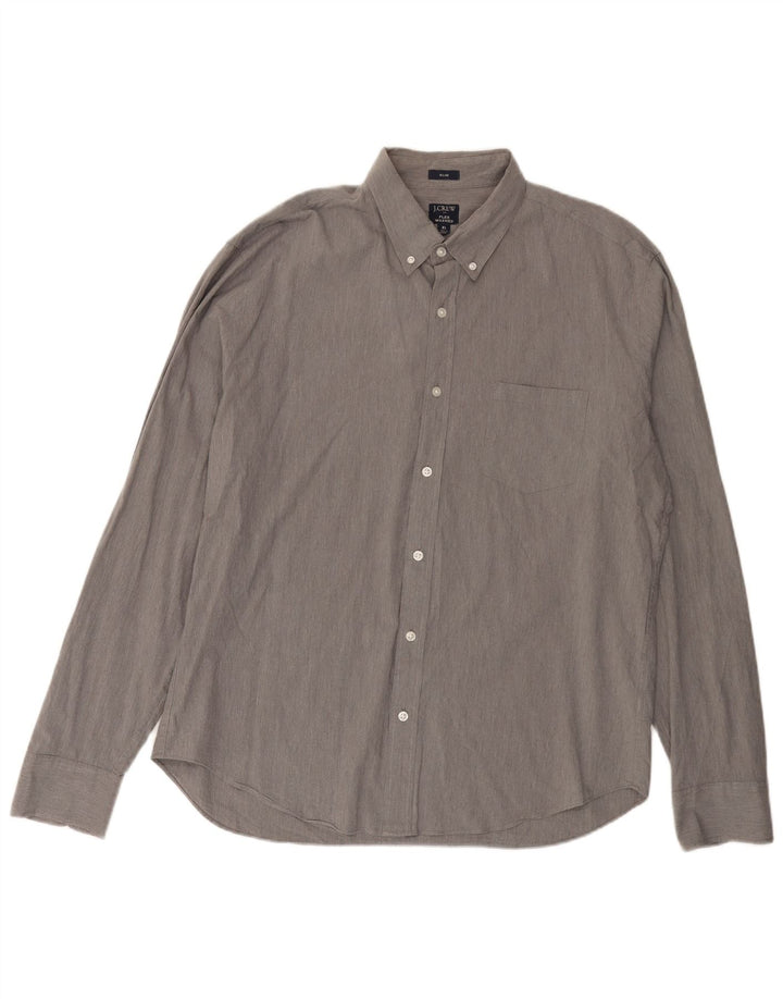 J. CREW Herre Slim Shirt XL Grå Bomuld