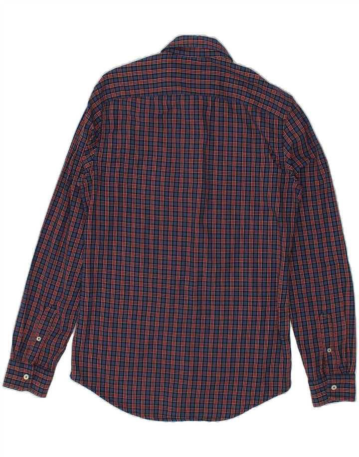 BENETTON Mens Shirt Medium Navy Blue Check Vintage Benetton and Second-Hand Benetton from Messina Hembry 