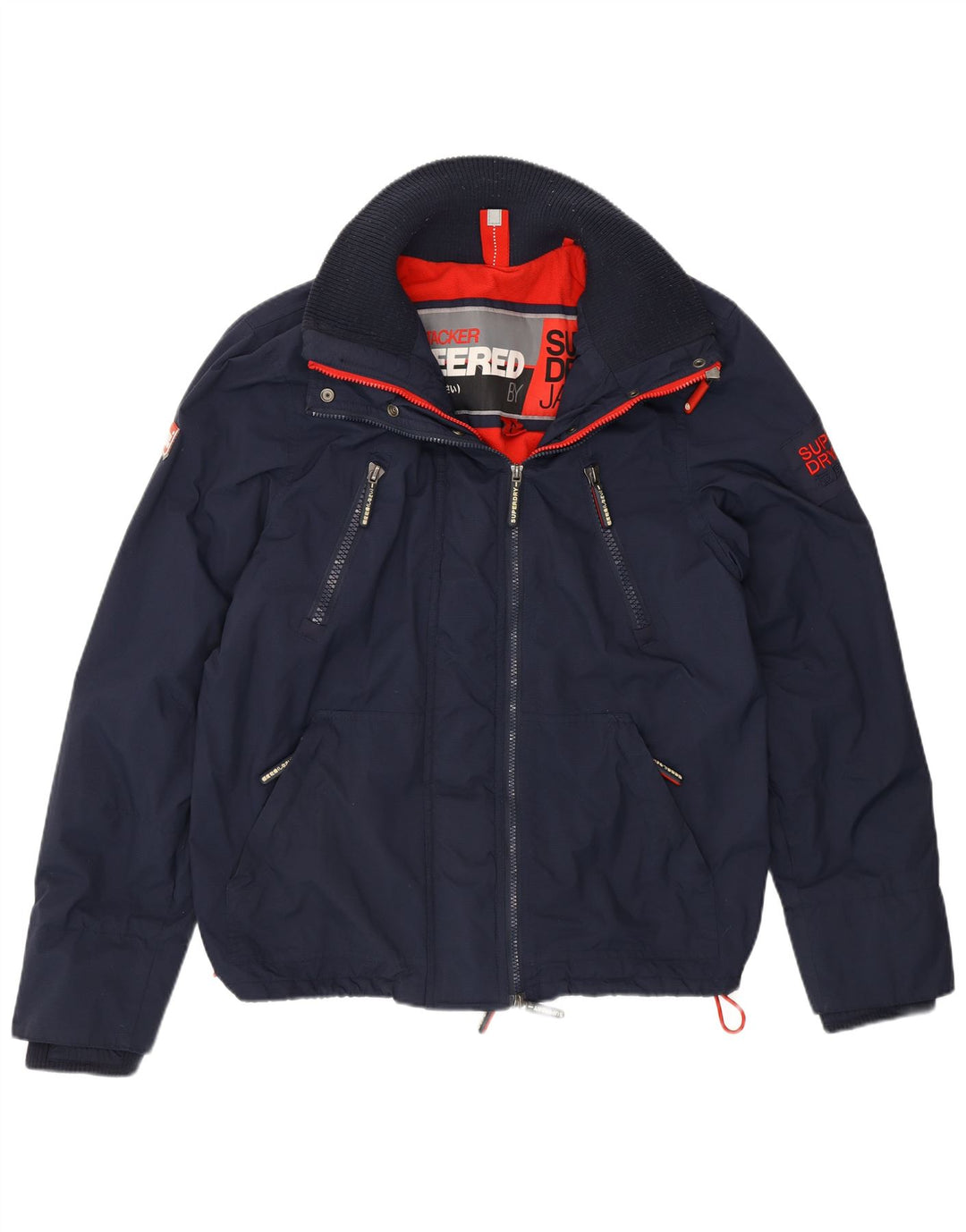 SUPERDRY Dame Windbreaker Jacket UK 18 XL Navy Blue Nylon
