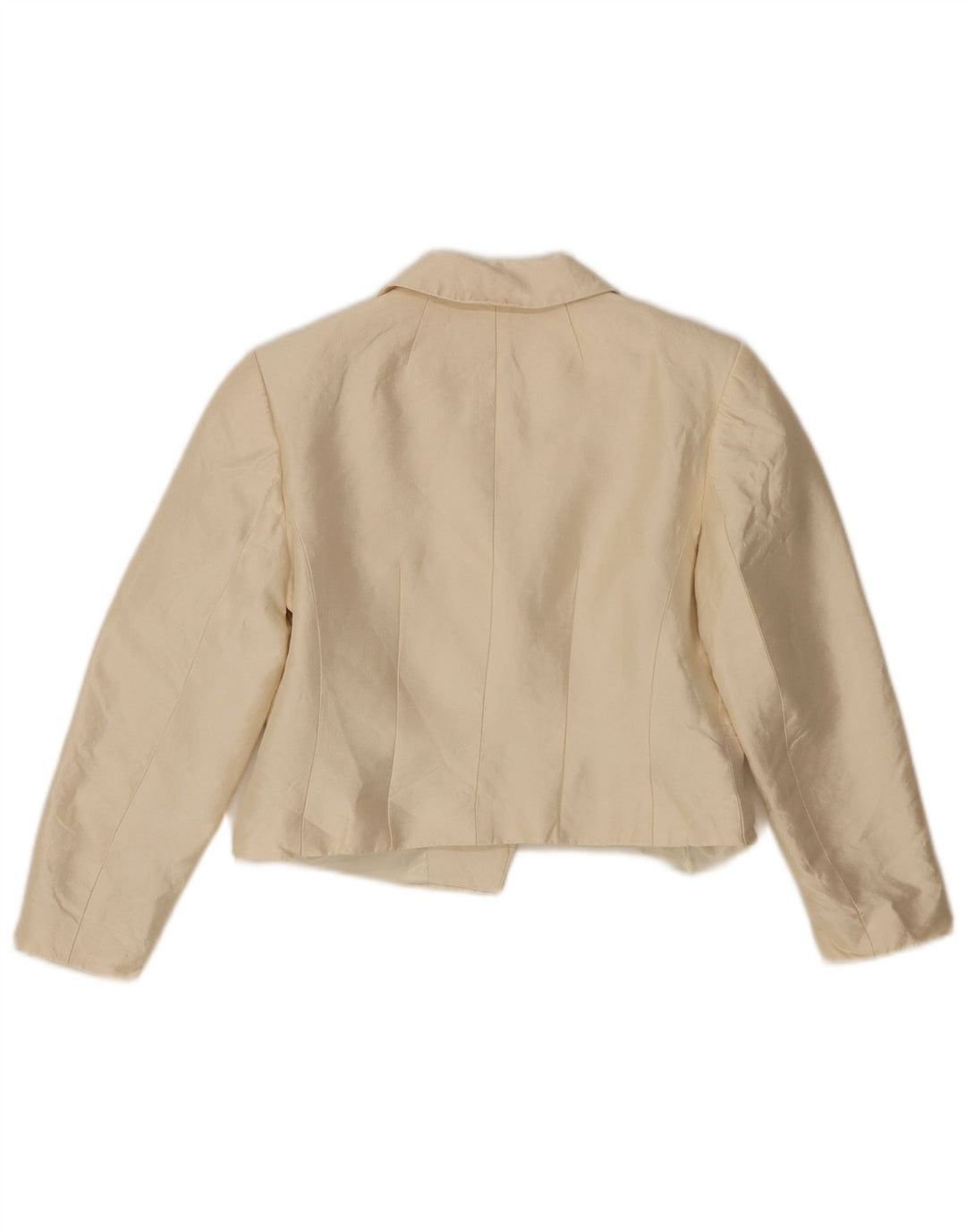 Hobbs Dame 2 Buttons Crop Blazer Jacket UK 10 Small Off White Uld