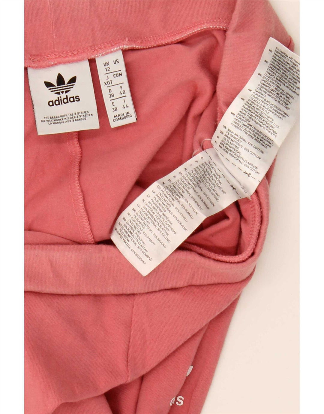 Adidas Dame Leggings UK 12 Medium Pink Bomuld