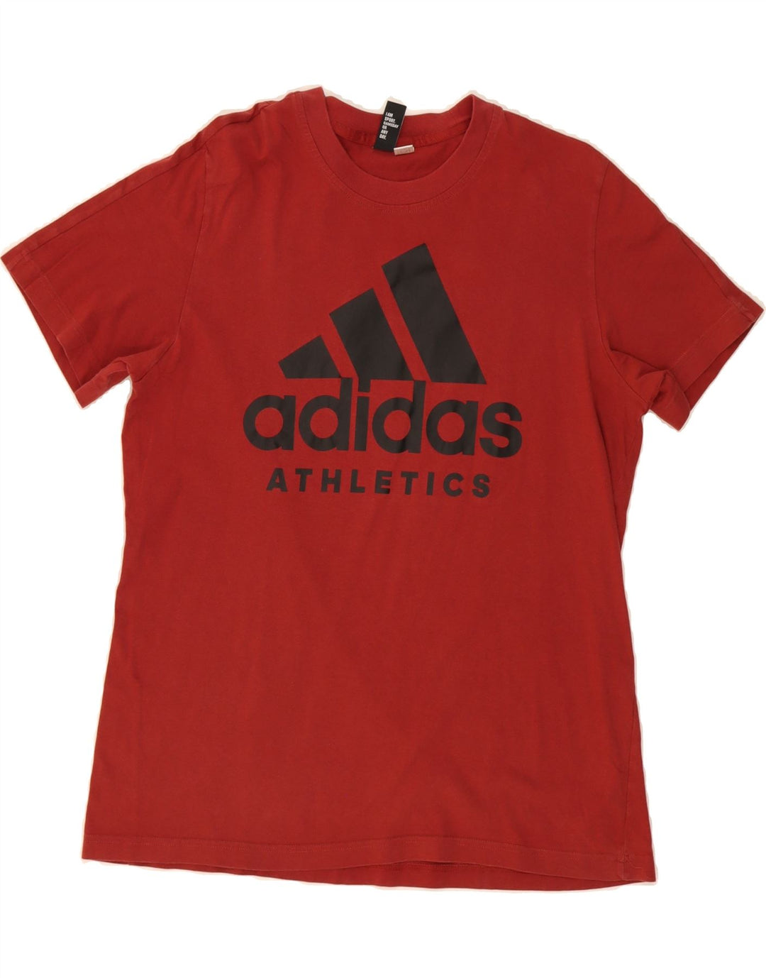 ADIDAS Mens Graphic T-Shirt Top Medium Burgundy Vintage Adidas and Second-Hand Adidas from Messina Hembry 