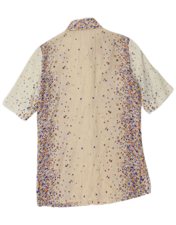 PANCALDI & B Dame 2-delt nederdel Sæt UK 4 XS W24 Beige Geometrisk Bomuld