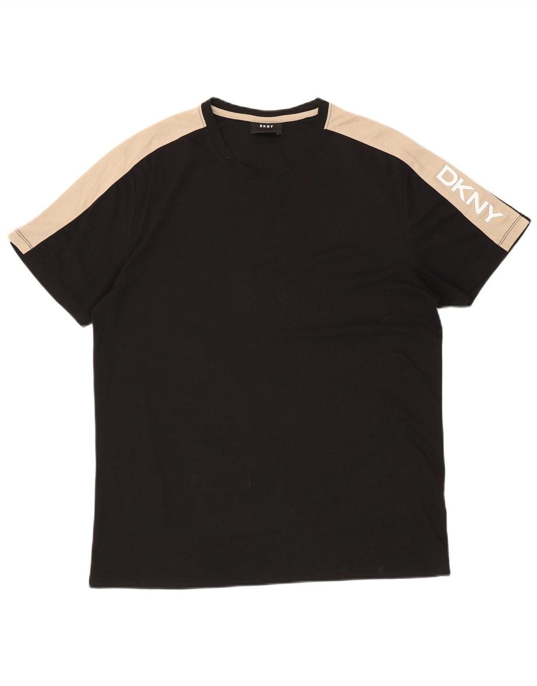 DKNY Herre grafisk T-shirt Top Stor Sort Colourblock Bomuld