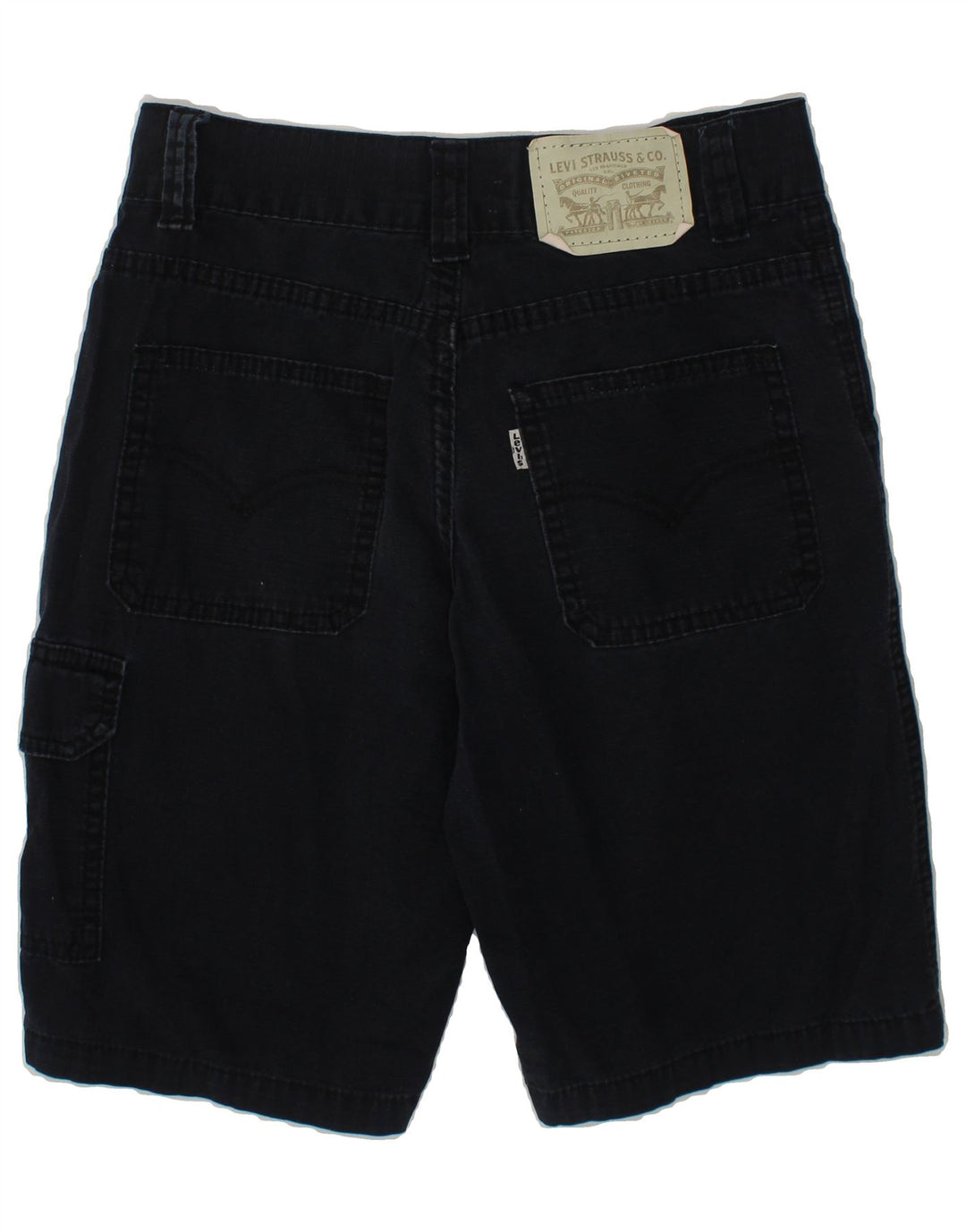 LEVI'S Boys Cargo Denim Shorts 9-10 Years W25  Navy Blue Cotton Vintage Levi's and Second-Hand Levi's from Messina Hembry 