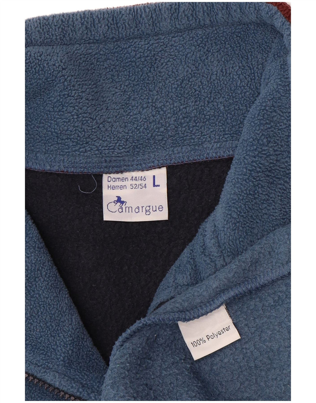 CAMARGUE Fleece Jumper med lynlås til mænd Large Blue Colourblock Polyester