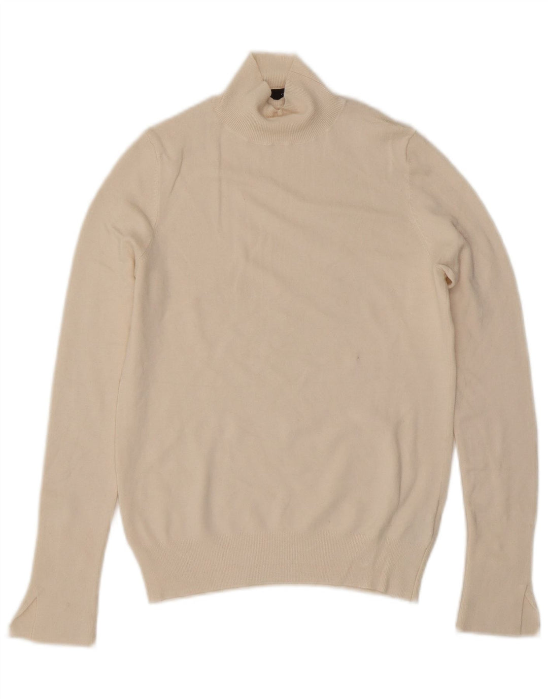 Zara Dame Turtle Neck Sweater UK 10 Small Off White Viscose