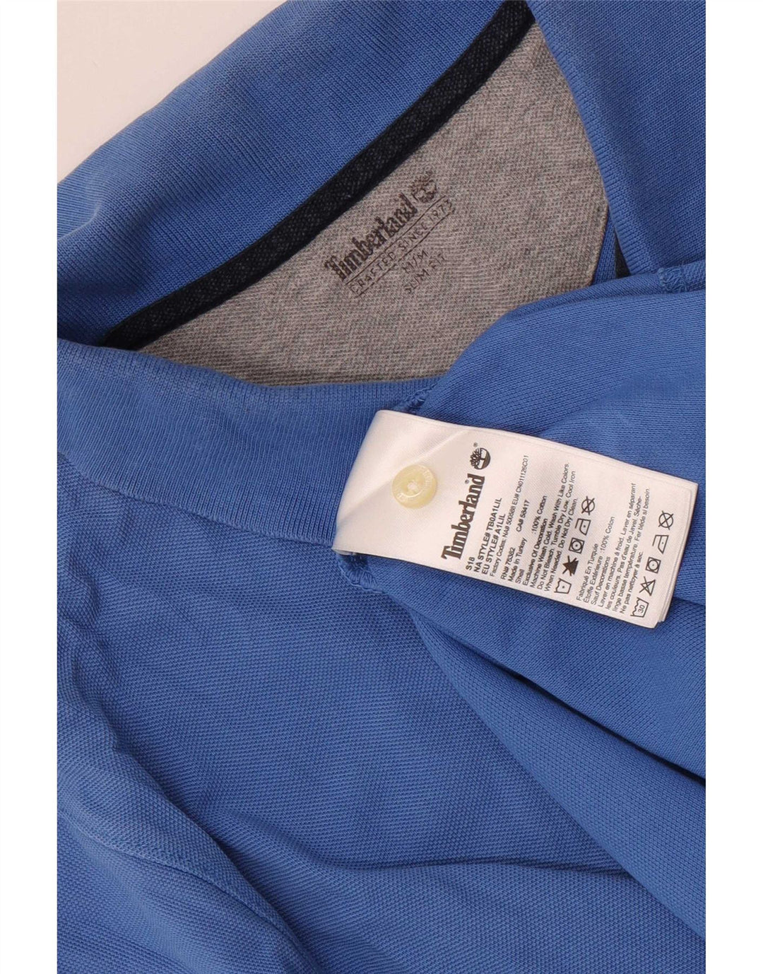 Timberland Herre Slim Fit Polo Shirt Medium Blue Bomuld