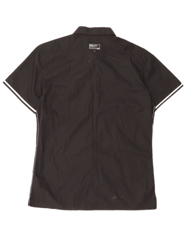 G-Star Herre 3301 kortærmet militærskjorte XL sort bomuld