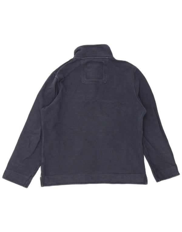 CREW TØJ Herre Zip Neck Sweatshirt Jumper Medium Navy Blue Bomuld