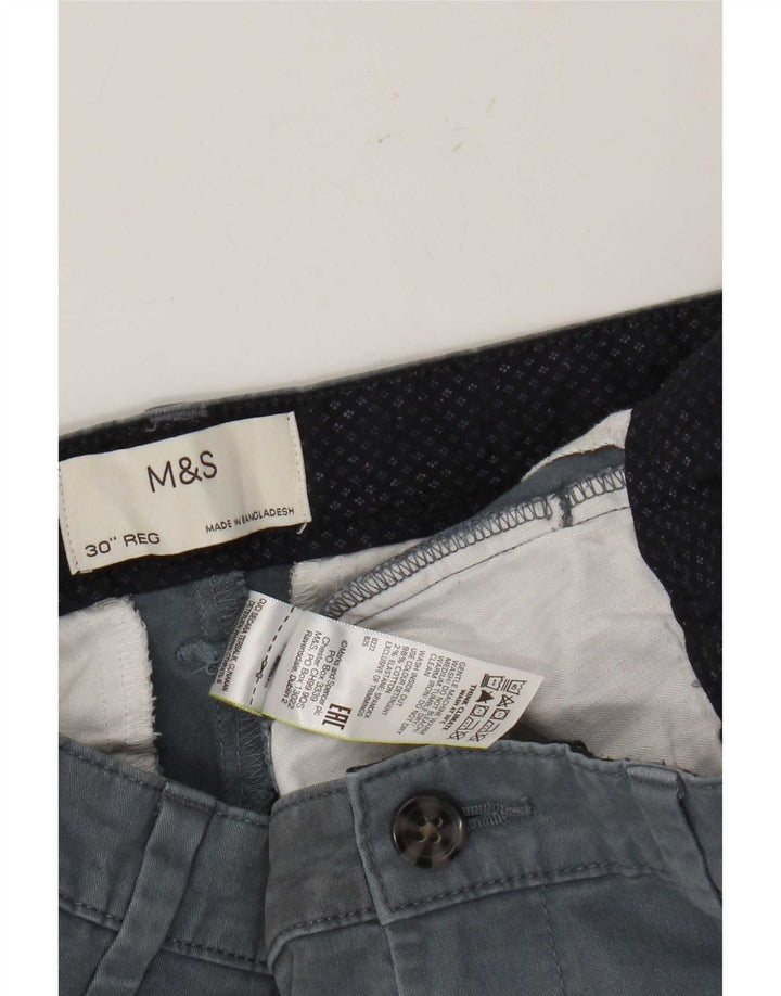Marks & Spencer Chino Shorts til mænd W30 Medium Blue Bomuld