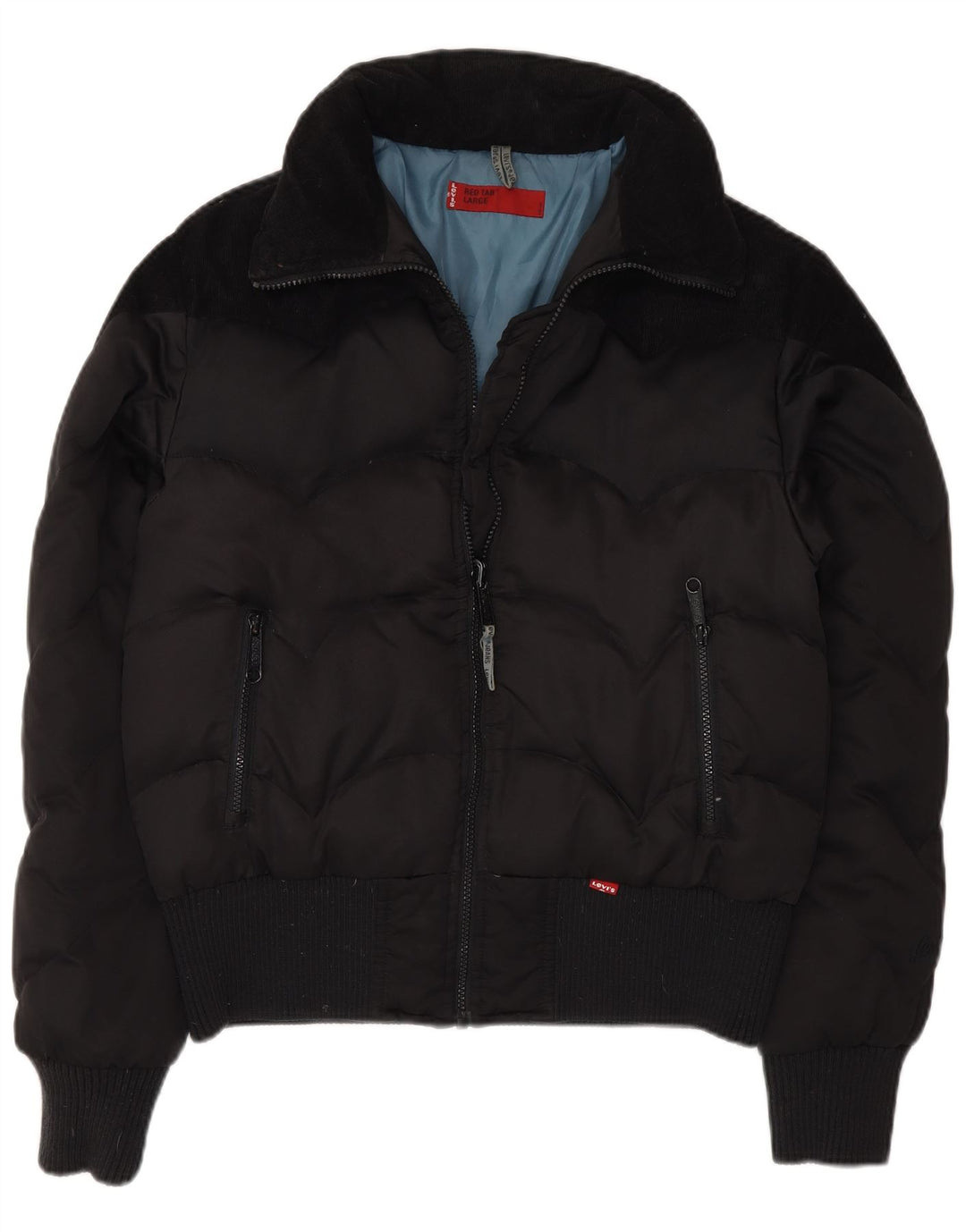 Levi's Polstret bomberjakke til kvinder UK 16 Stor sort polyester