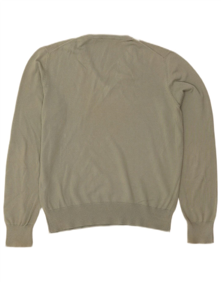 PRINGLE Dame V-hals sweater UK 14 Medium Khaki Argyle/Diamond