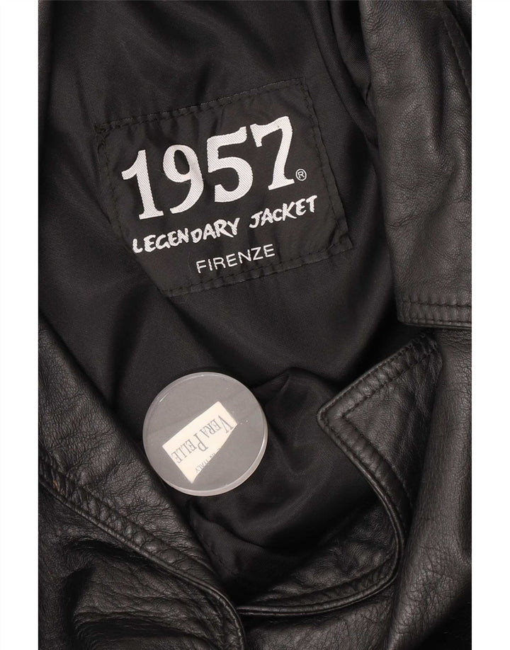 1957 Legendary Dame Læderjakke UK 14 Medium Sort Læder