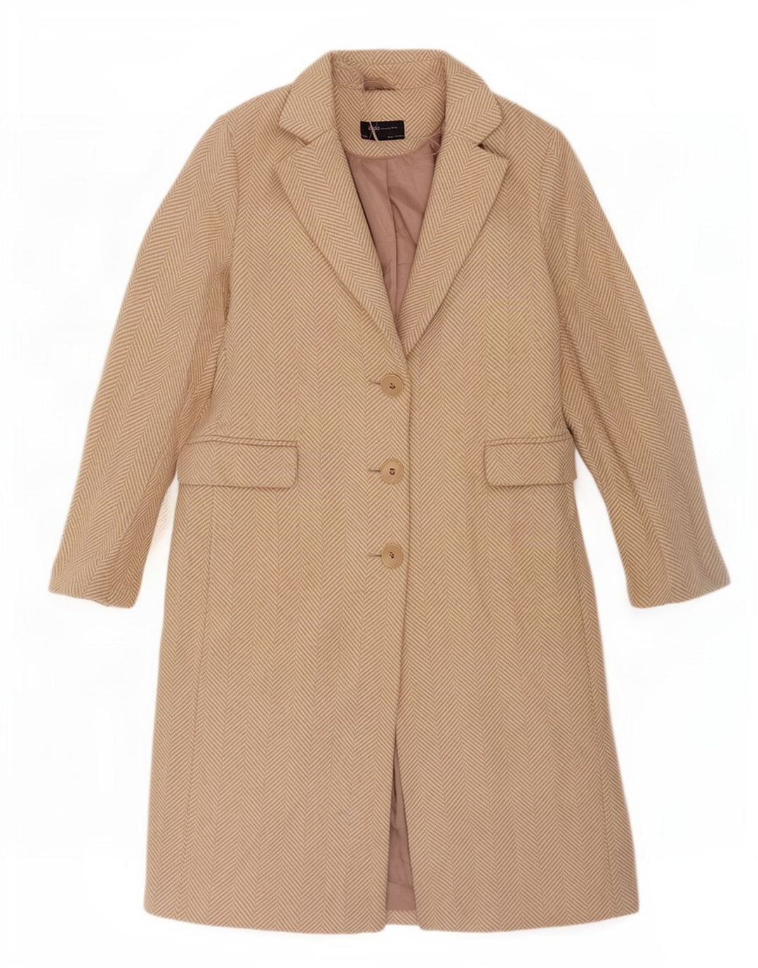 Marks & Spencer Dameoverfrakke UK 12 Medium Beige Sildebenspolyester