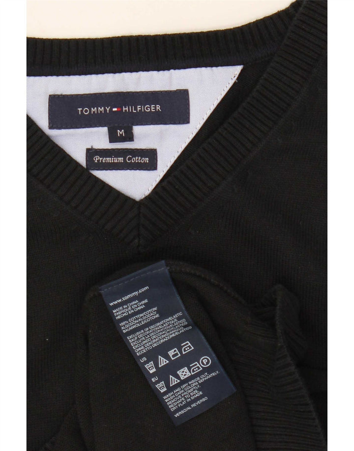 Tommy Hilfiger Herre V-hals sweater Medium Sort Bomuld