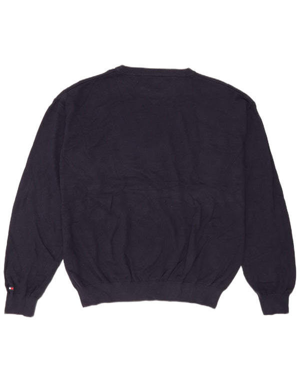 Tommy Hilfiger Herre Crew Neck Jumper Sweater 2XL Navy Blue Bomuld