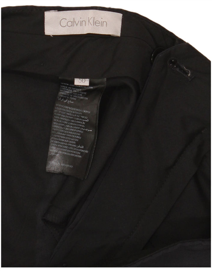 Calvin Klein Herre 2-knap 2-delt jakkesæt IT 50 Large W34 L33 Sort Uld