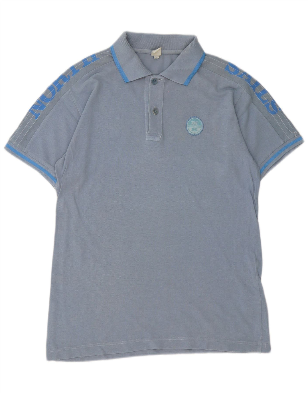 North Sails Herre grafisk poloshirt Medium blå stribet bomuld