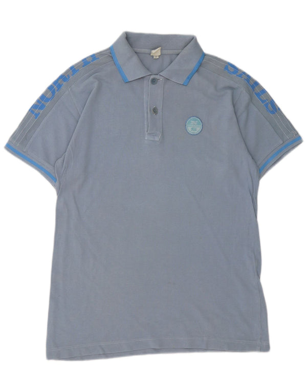 North Sails Herre grafisk poloshirt Medium blå stribet bomuld
