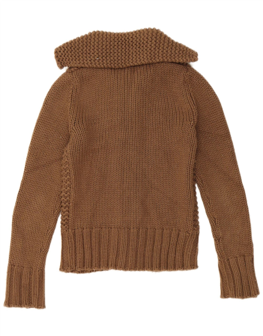 Zara Dame Hætte Cardigan Sweater UK 12 Medium Brun