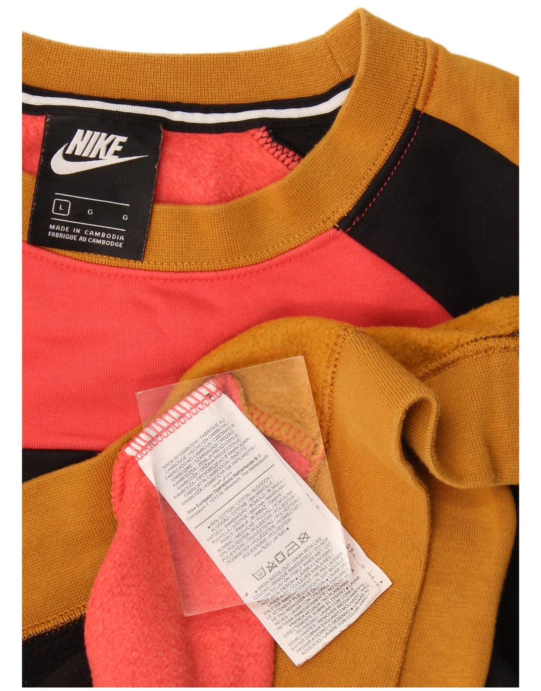 Nike grafisk sweatshirt til mænd, stor flerfarvet colourblock bomuld