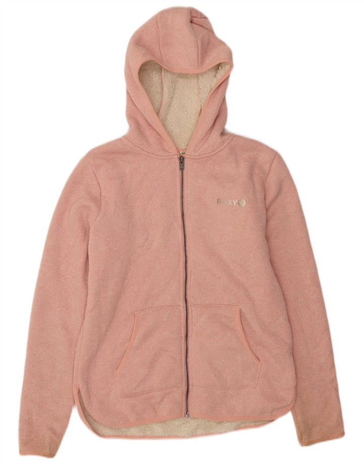 Roxy Dame Sherpa Hættetrøje Sweater UK 16 Large Pink Polyester