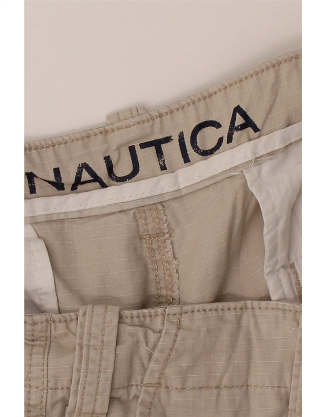 NAUTICA Mens Cargo Shorts W42 2XL Beige Check Cotton Vintage Nautica and Second-Hand Nautica from Messina Hembry 