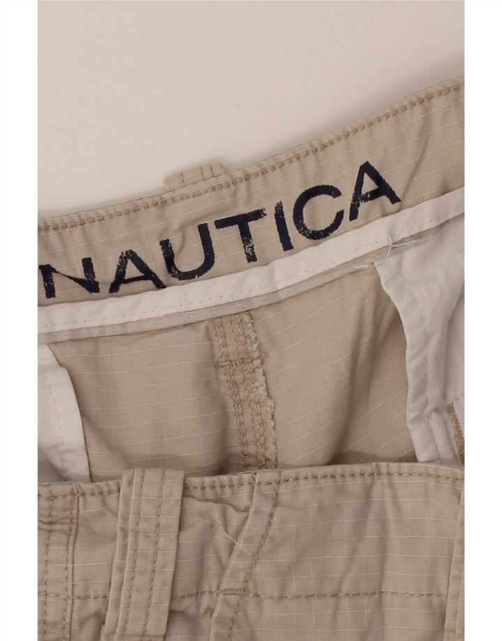 NAUTICA Mens Cargo Shorts W42 2XL Beige Check Cotton Vintage Nautica and Second-Hand Nautica from Messina Hembry 
