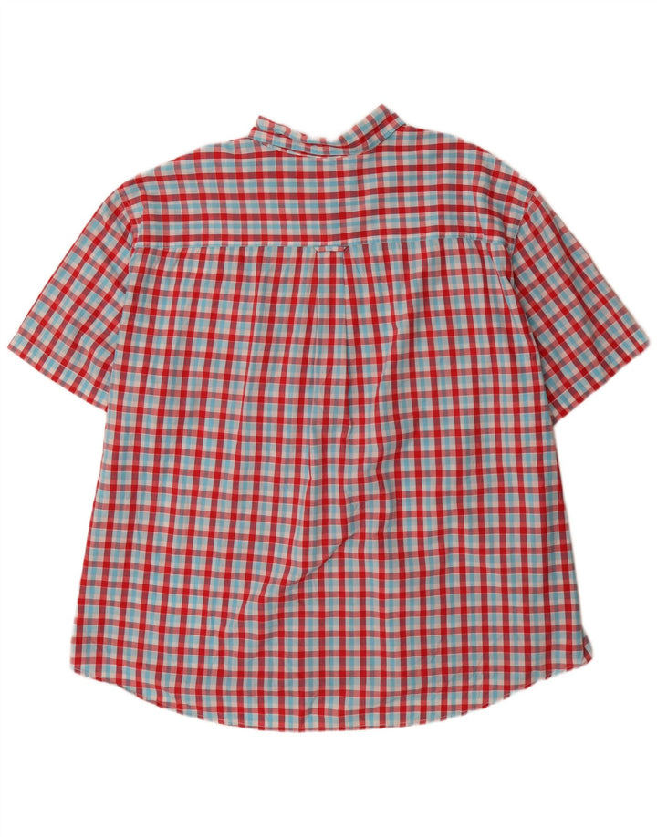 Chaps Herre store korte ærmer Regular Fit skjorte 4XL rød Gingham bomuld