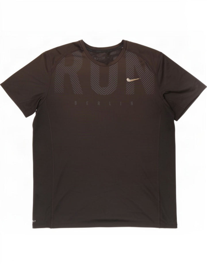Nike Herre Berlin Grafisk T-Shirt Top Stor Sort Polyester