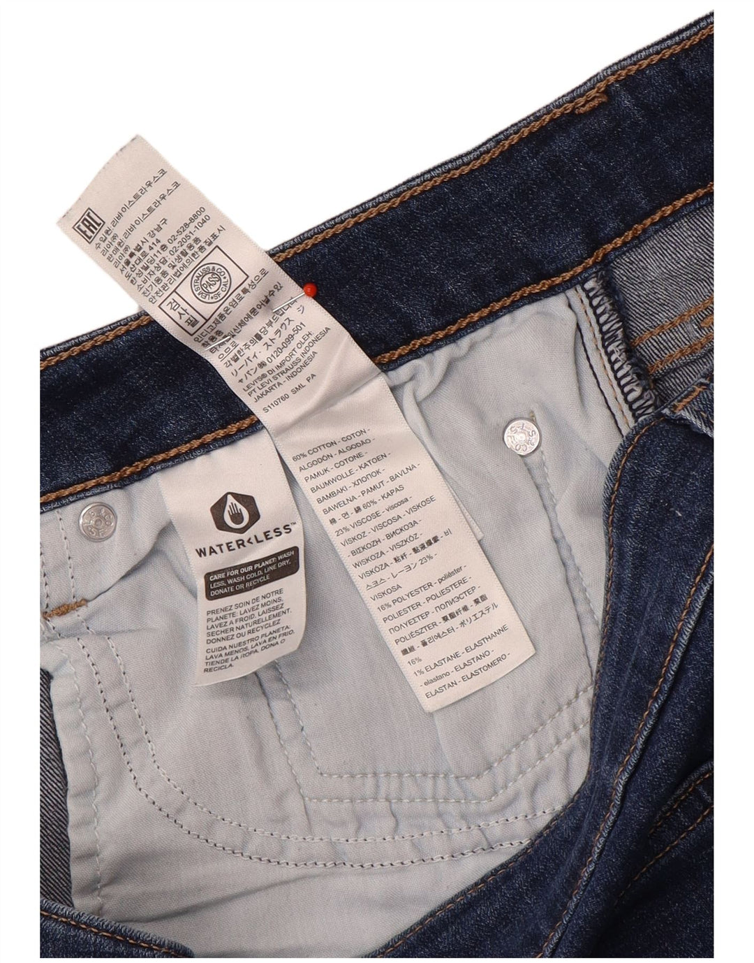 Levi's Womens 725 High Rise Bootcut Jeans W34 L30 Marineblå Bomuld