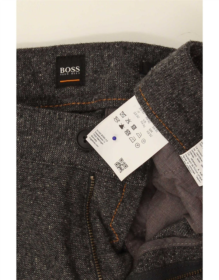 Hugo Boss Herre lige jakkesæt bukser W33 L28 Grå Flecked Wool