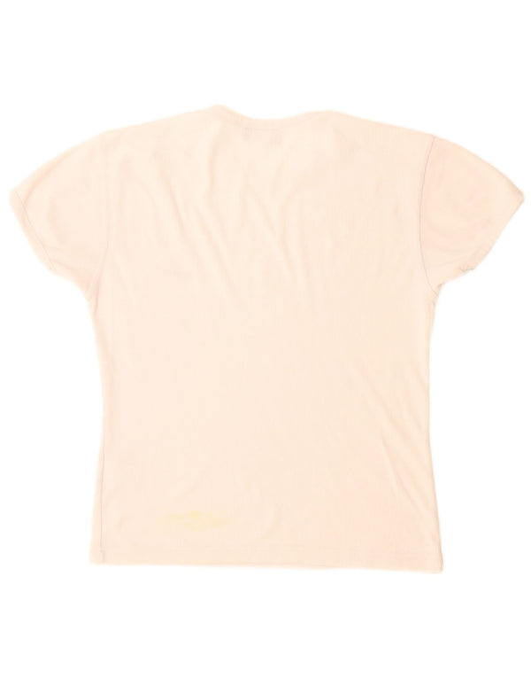 Reebok Dame T-Shirt Top UK 12 Medium White Polyester