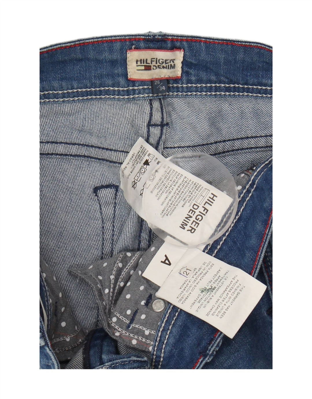 TOMMY HILFIGER Womens Slim Jeans  W26 L34 Blue Cotton Vintage Tommy Hilfiger and Second-Hand Tommy Hilfiger from Messina Hembry 