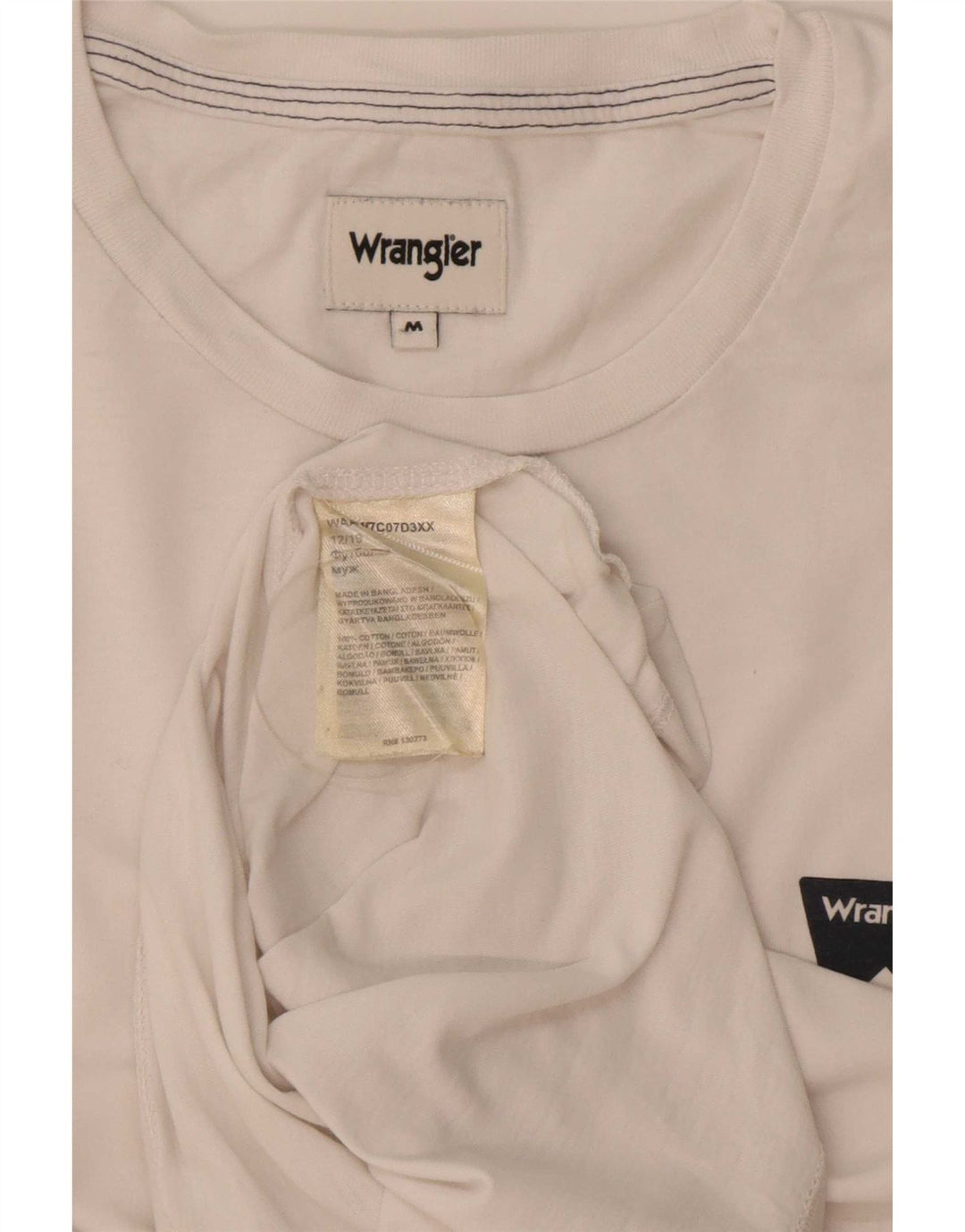 Wrangler Herre T-Shirt Top Medium Hvid Bomuld