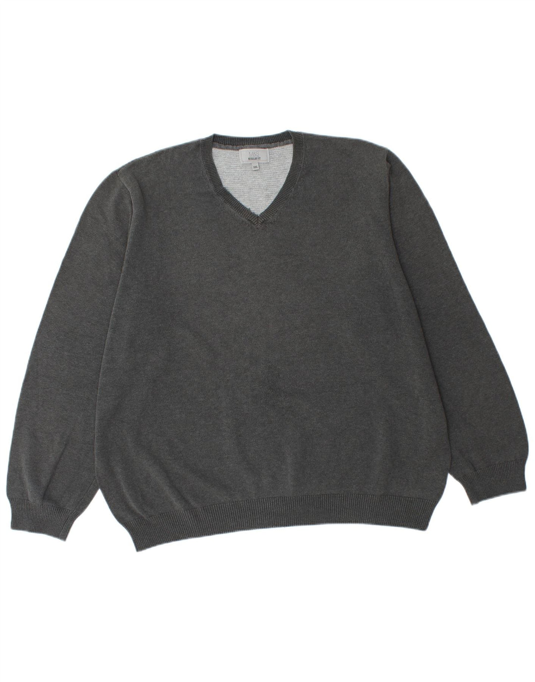 Marks & Spencer Herre Regular Fit V-hals sweater 2XL grå bomuld
