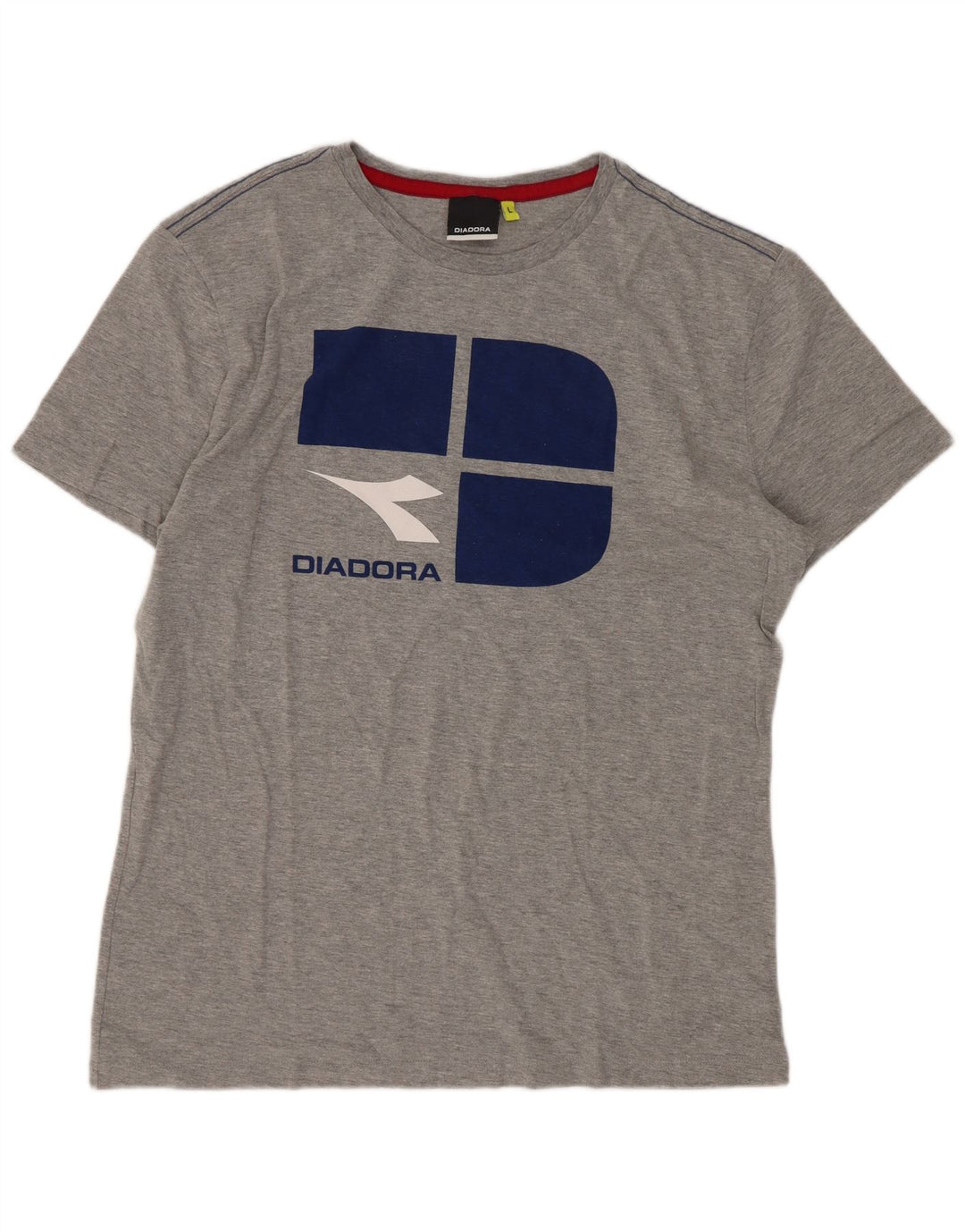 Diadora Herre Grafisk T-Shirt Top Stor Grå Bomuld