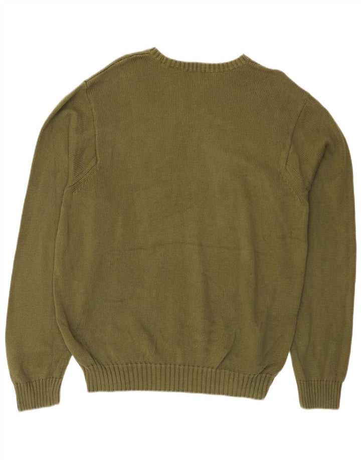IZOD Herre Boat Neck Jumper Sweater Medium Khaki Bomuld