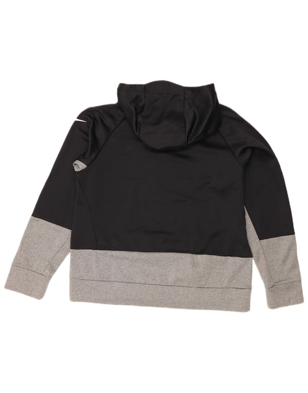Nike drenge Dri Fit grafisk hættetrøjetrøje 13-14 år XL sort farveblok